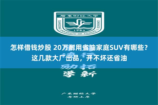 怎样借钱炒股 20万耐用省油家庭SUV有哪些？这几款大厂出品，开不坏还省油